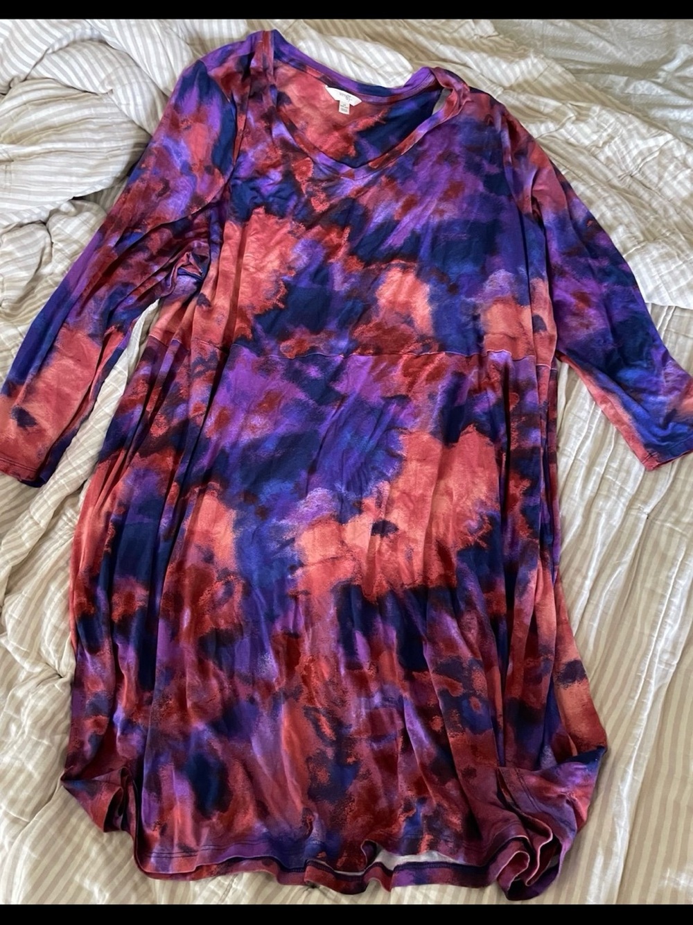 Terra & Sky Women's Plus Size Long Sleeve Swing Dress, Size 4X 28w-30w NWT - Picture 4 of 7